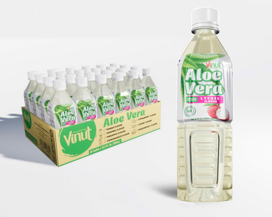 500ml VINUT Aloe Vera drink with Lychee flavor
